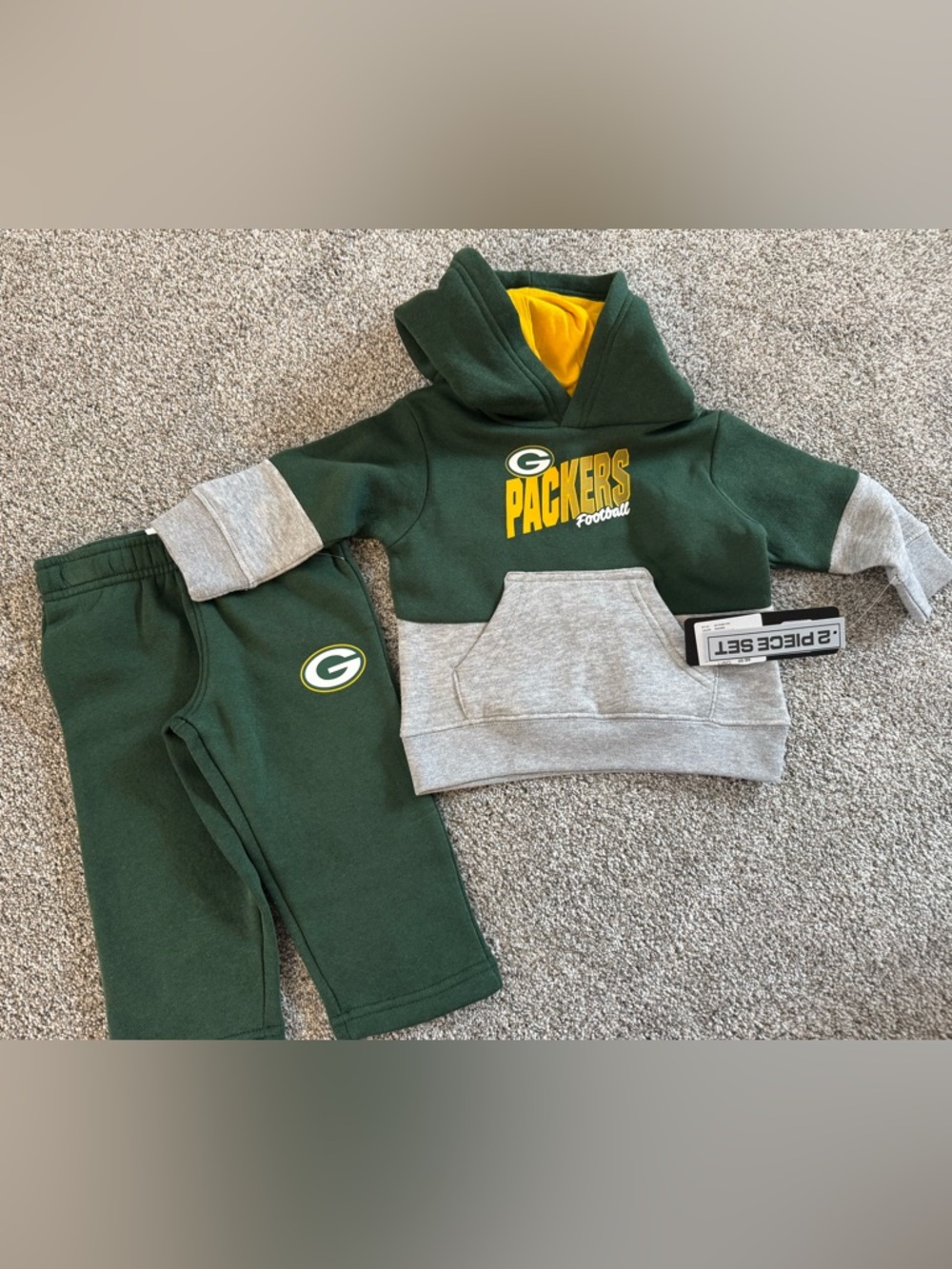 NFL Team Apparel Baby Hoodie & Sweatpants Set Green Bay Packers 12 Month NEW